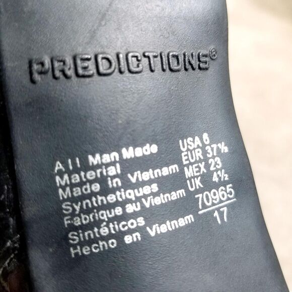 Predictions Womens 70965 Size 6 Black Croc Print Slip On Peep Toe Slingback Heel - Picture 6 of 10